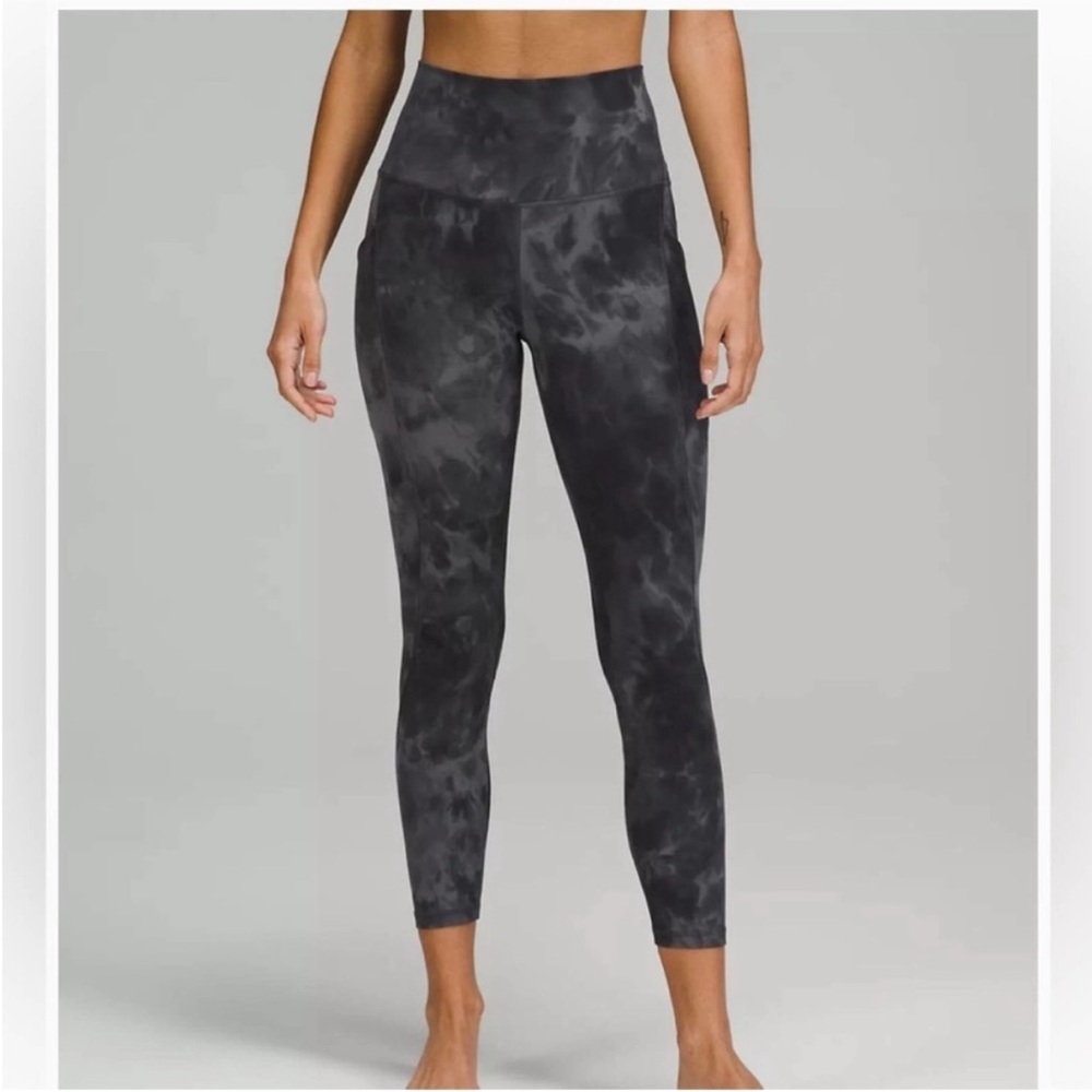 Lululemon Diamond Dye Pitch Black Grey Leggings